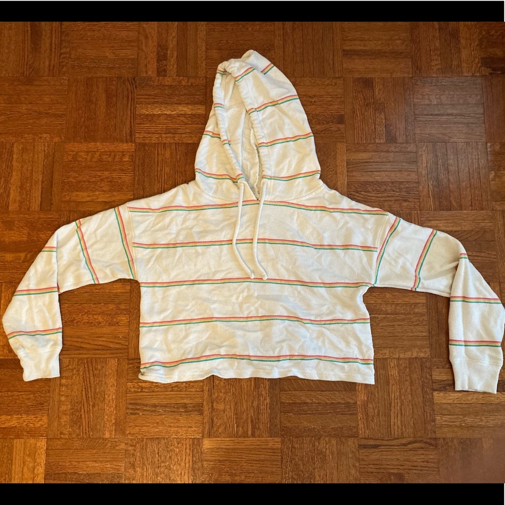 Rainbow Stripe Crop Sweatshirt